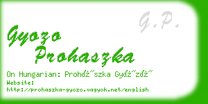 gyozo prohaszka business card